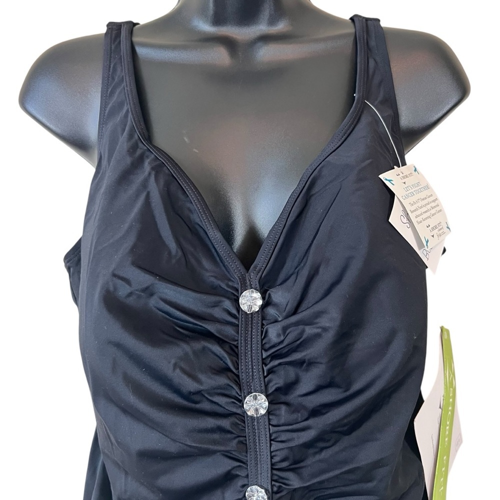 Swim Solutions Plus Size Tummy-Control Skater Swimdress - Picture 2 of 10